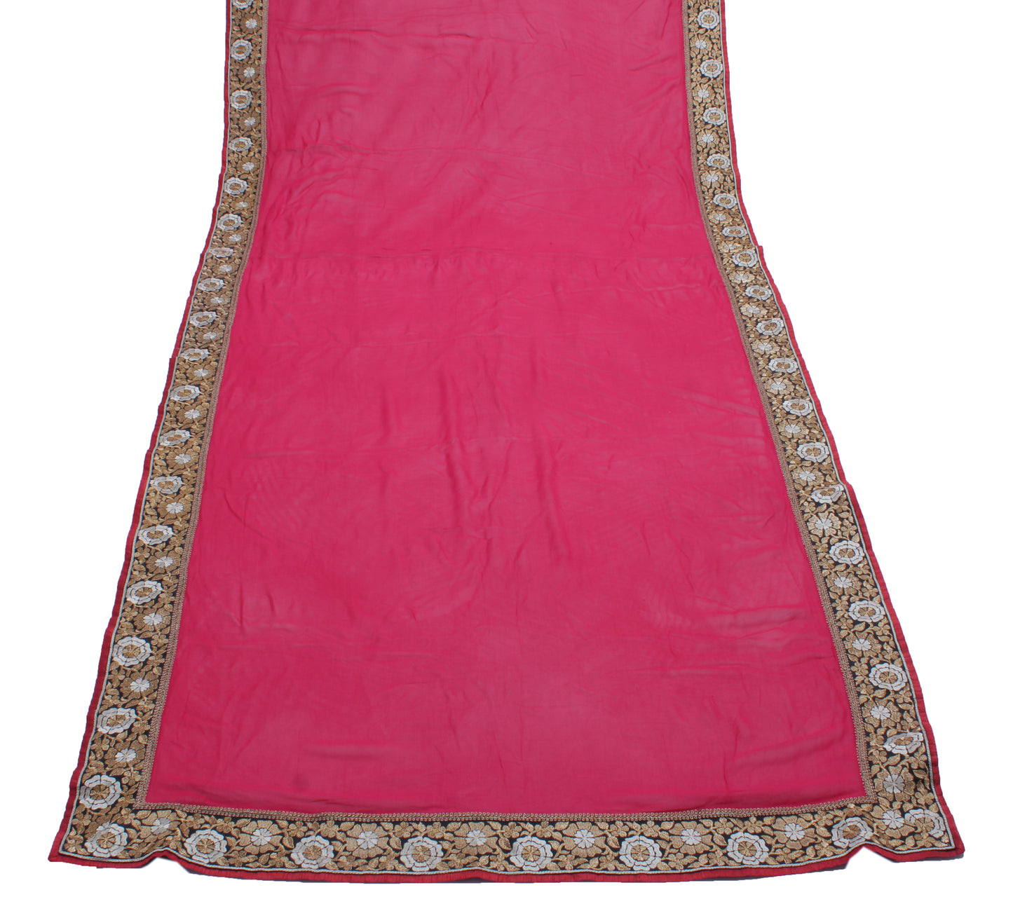 Sushila Vintage Pink Indian Dupatta 100% Pure Georgette Silk Long Stole Scarves