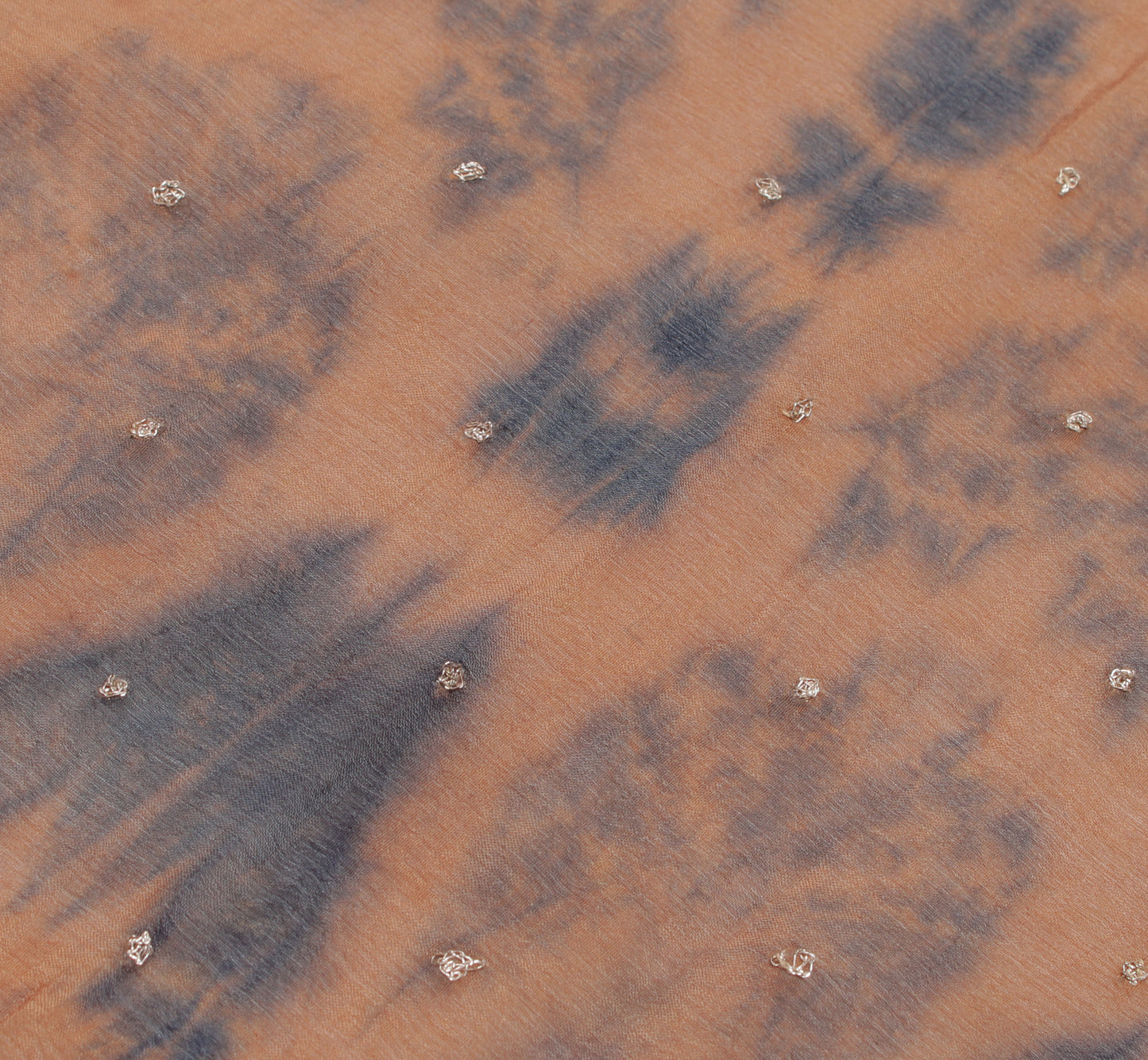 Sushila Vintage Indian Tie-Dye Dupatta Pure Chiffon Silk Embroidered Long Stole