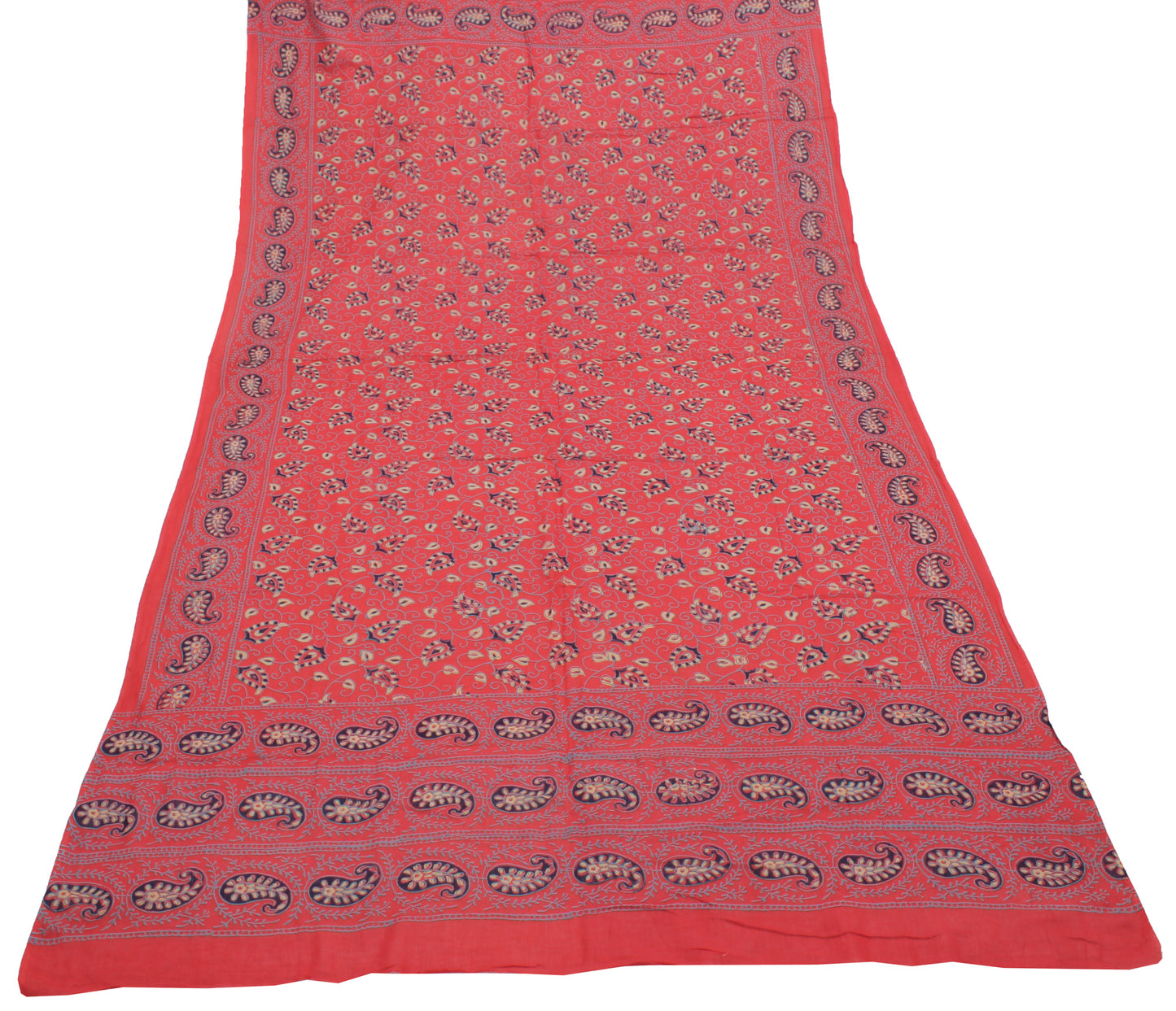 Sushila Vintage Indian Dupatta Pure Cotton Printed Long Stole Scarves Hijab