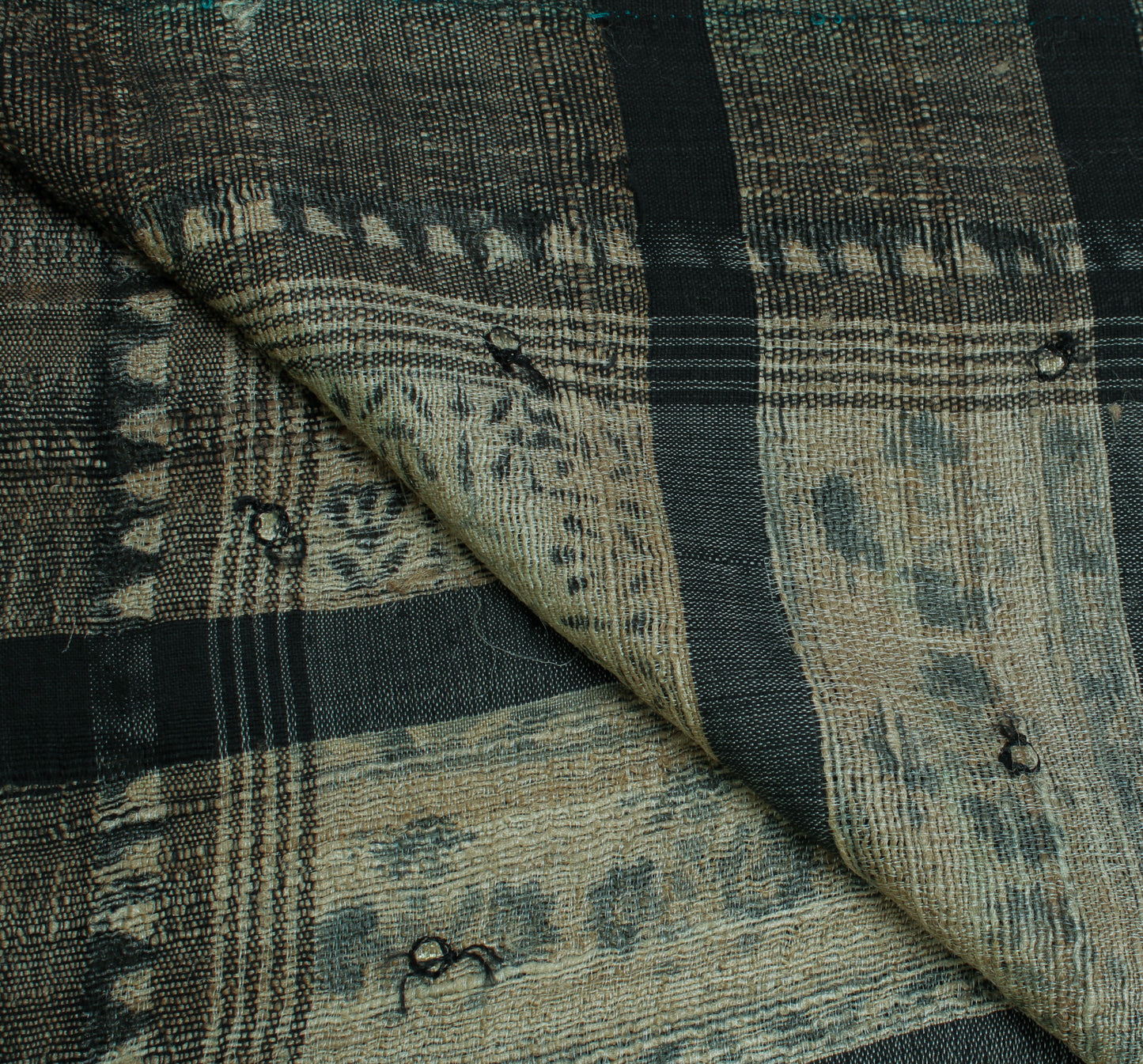 Sushila Vintage Cream Indian Dupatta 100% Pure Khadi Printed Long Stole Hijab