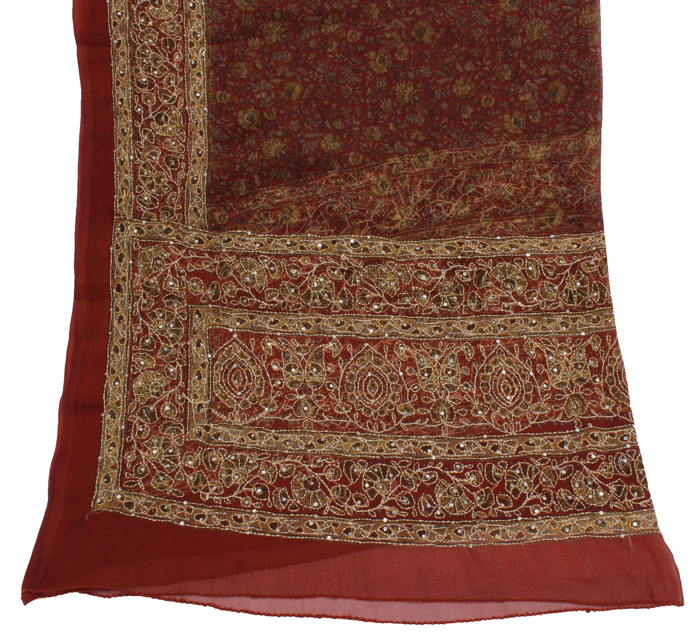 Sushila Vintage Indian  Dupatta Blend Georgette Silk Printed Long Stole Hijab