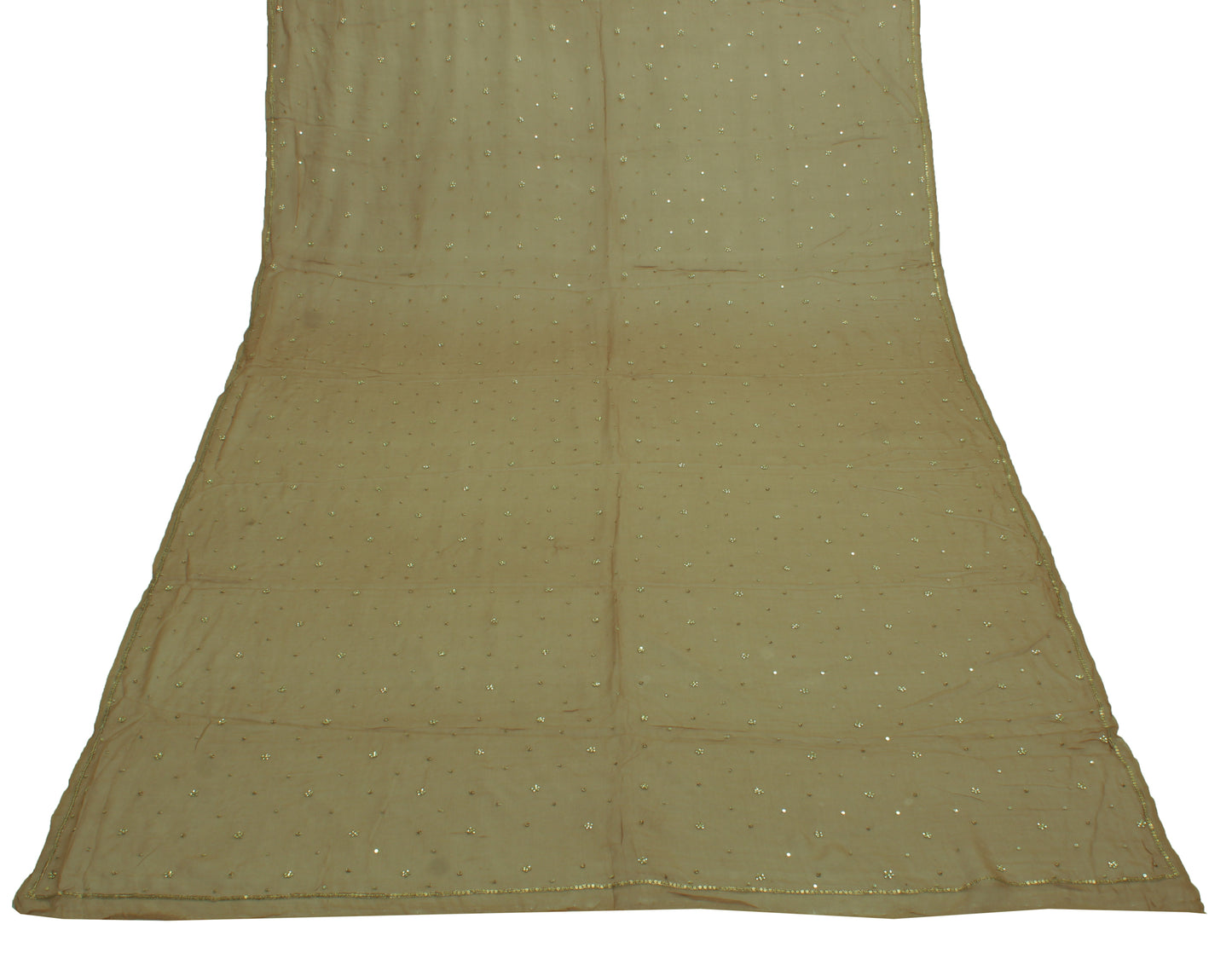 Sushila Vintage Indian Dupatta Pure Georgette Sequins Embroidered Long Stole