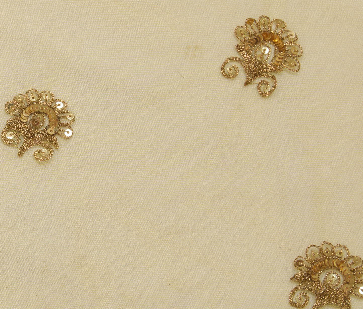 Sushila Vintage Yellow Dupatta Net Mesh Zari Embroidered Long Stole Scarves