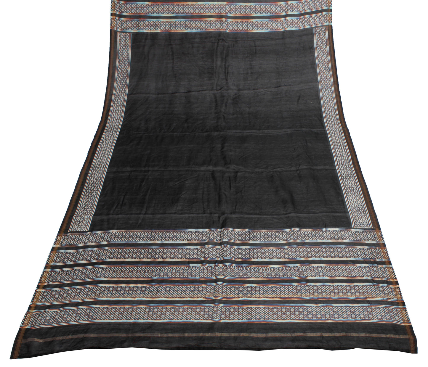 Sushila Vintage Black Indian Dupatta Pure Cotton Printed Long Stole Scarves