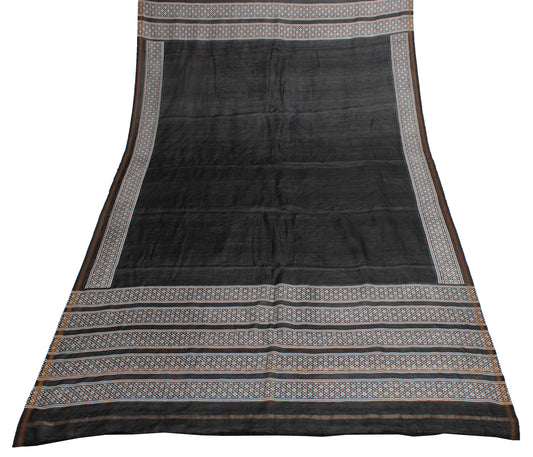 Sushila Vintage Black Indian Dupatta Pure Cotton Printed Long Stole Scarves
