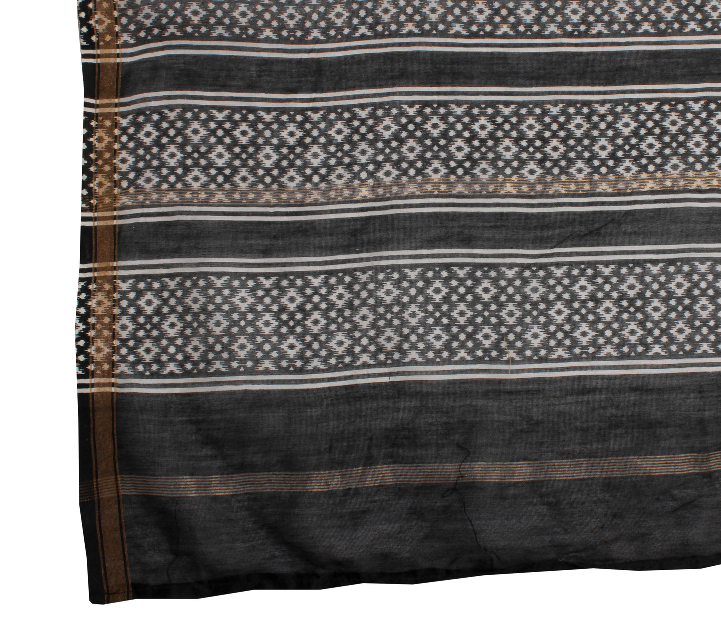 Sushila Vintage Black Indian Dupatta Pure Cotton Printed Long Stole Scarves