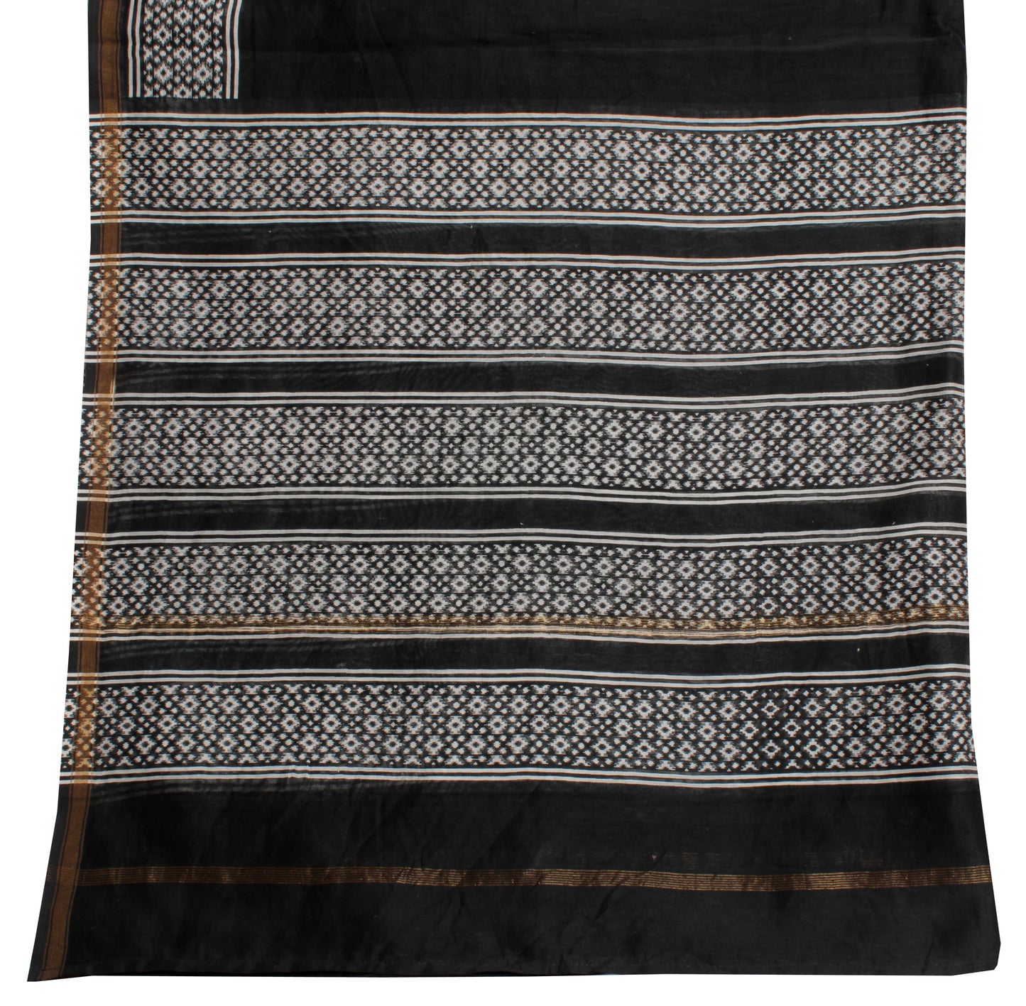 Sushila Vintage Black Indian Dupatta Pure Cotton Printed Long Stole Scarves
