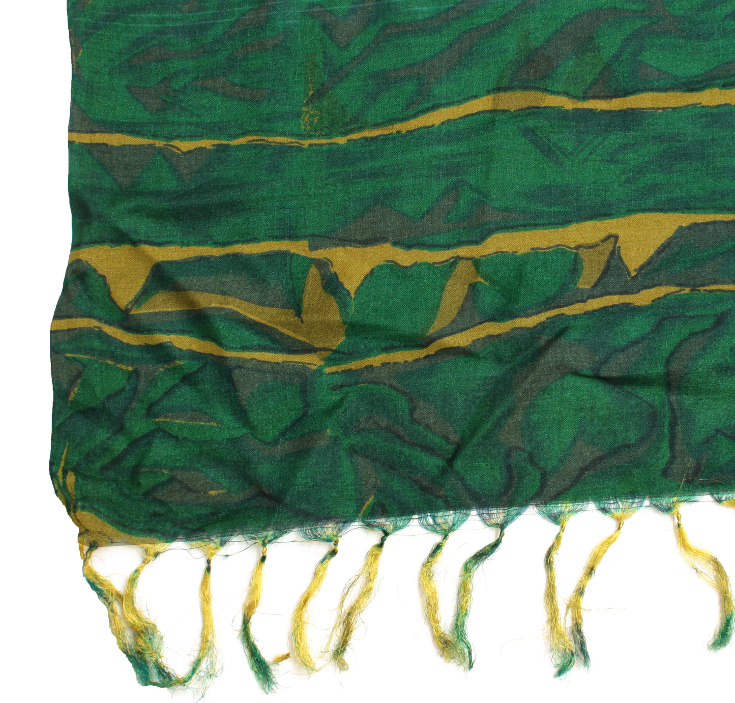 Sushila Vintage Green Indian Dupatta 100% Pure Silk Printed Long Stole Hijab