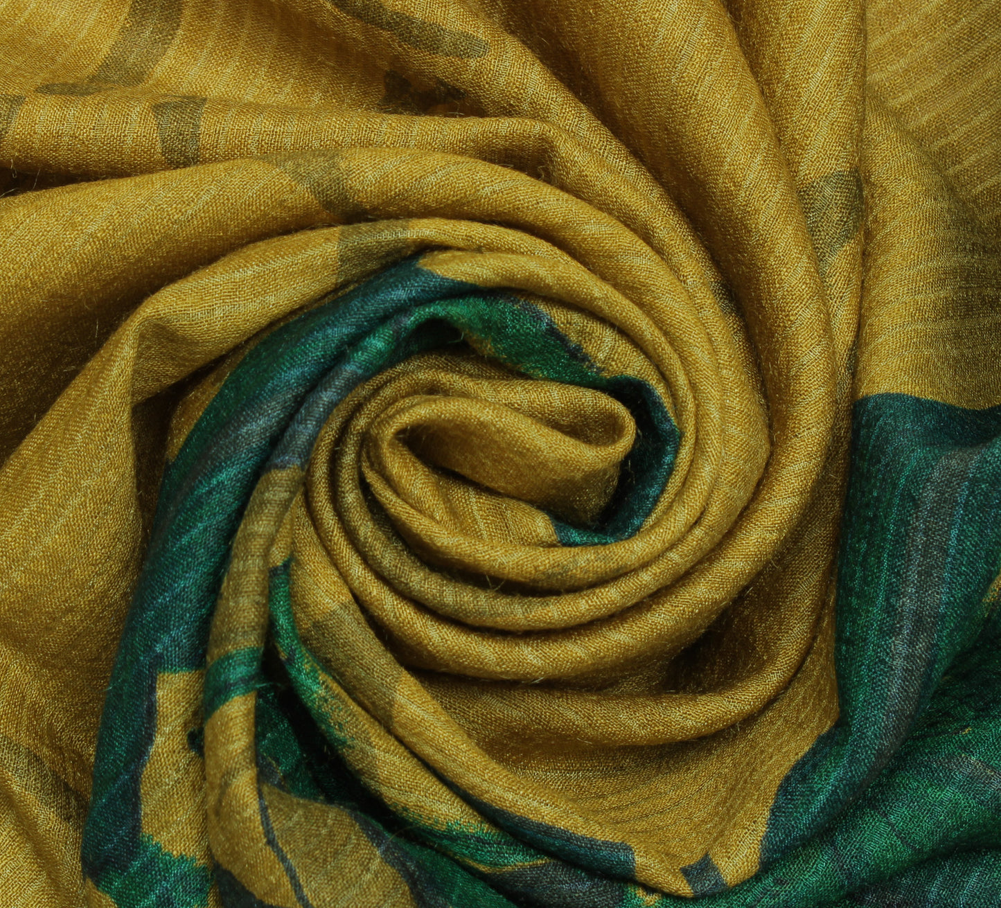 Sushila Vintage Green Indian Dupatta 100% Pure Silk Printed Long Stole Hijab