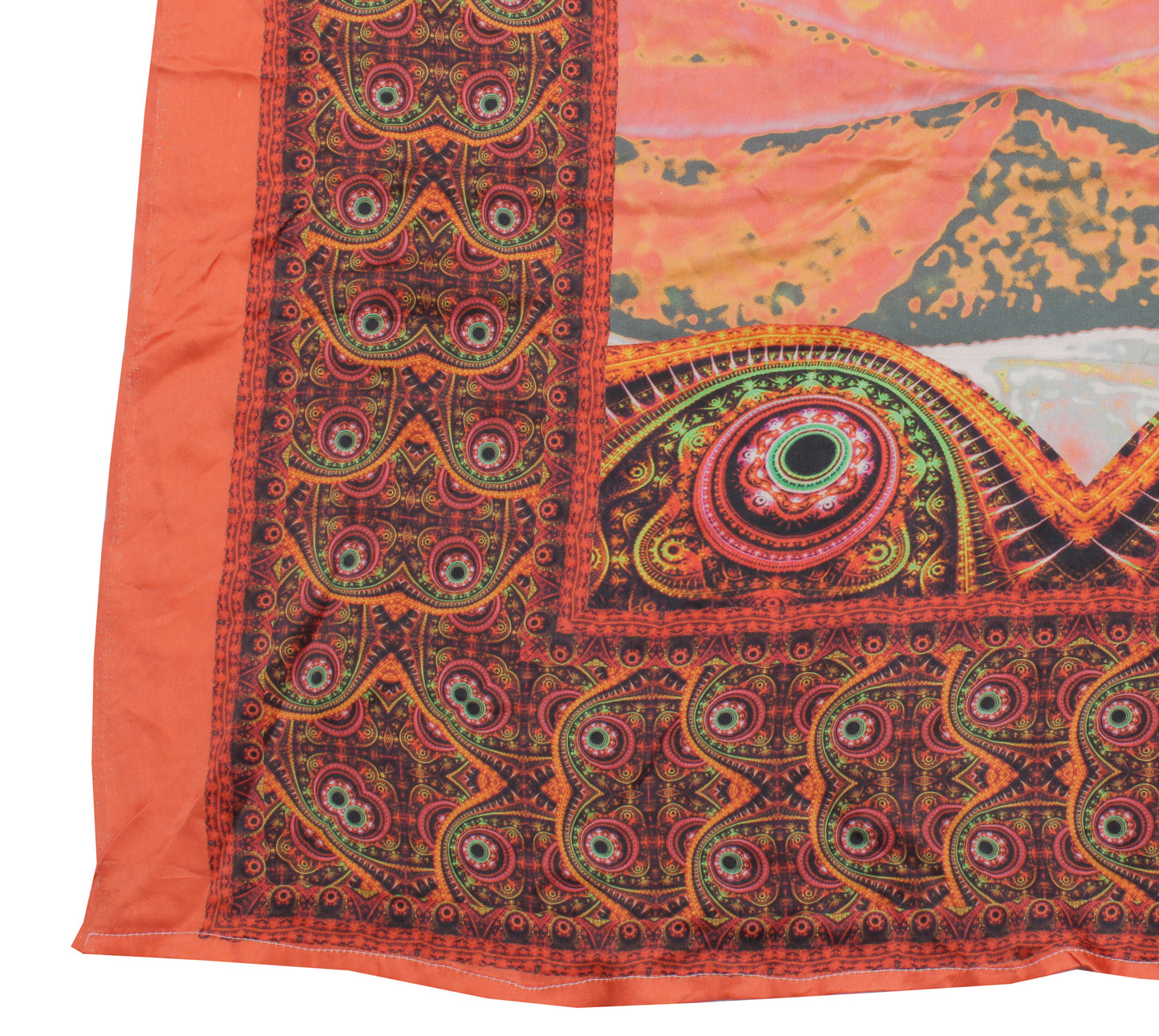 Sushila Vintage Indian Dupatta Pure Satin Silk Printed Long Stole Wrap Scarves