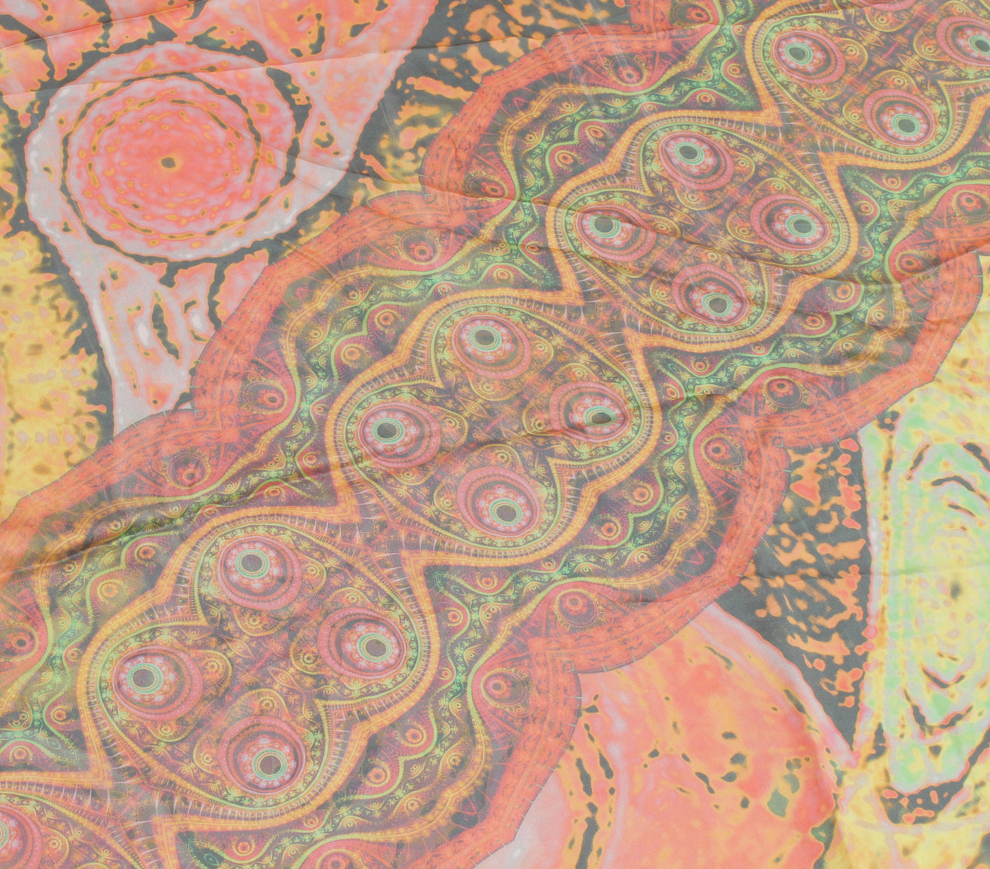 Sushila Vintage Indian Dupatta Pure Satin Silk Printed Long Stole Wrap Scarves