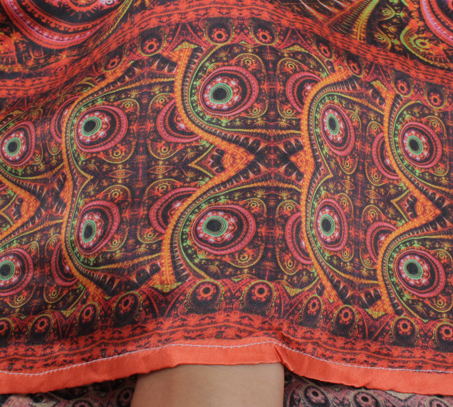 Sushila Vintage Indian Dupatta Pure Satin Silk Printed Long Stole Wrap Scarves