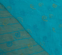 Sushila Vintage Indian Dupatta Pure Georgette Sequins Embroidered Long Stole