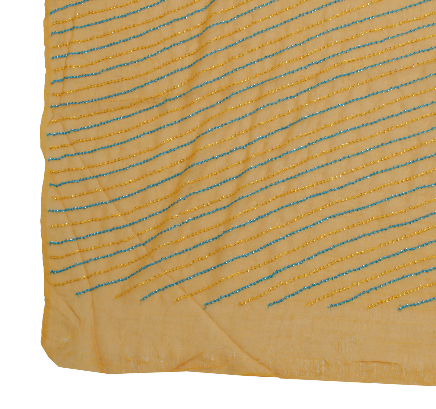 Sushila Vintage Indian Dupatta Pure Georgette Sequins Embroidered Long Stole