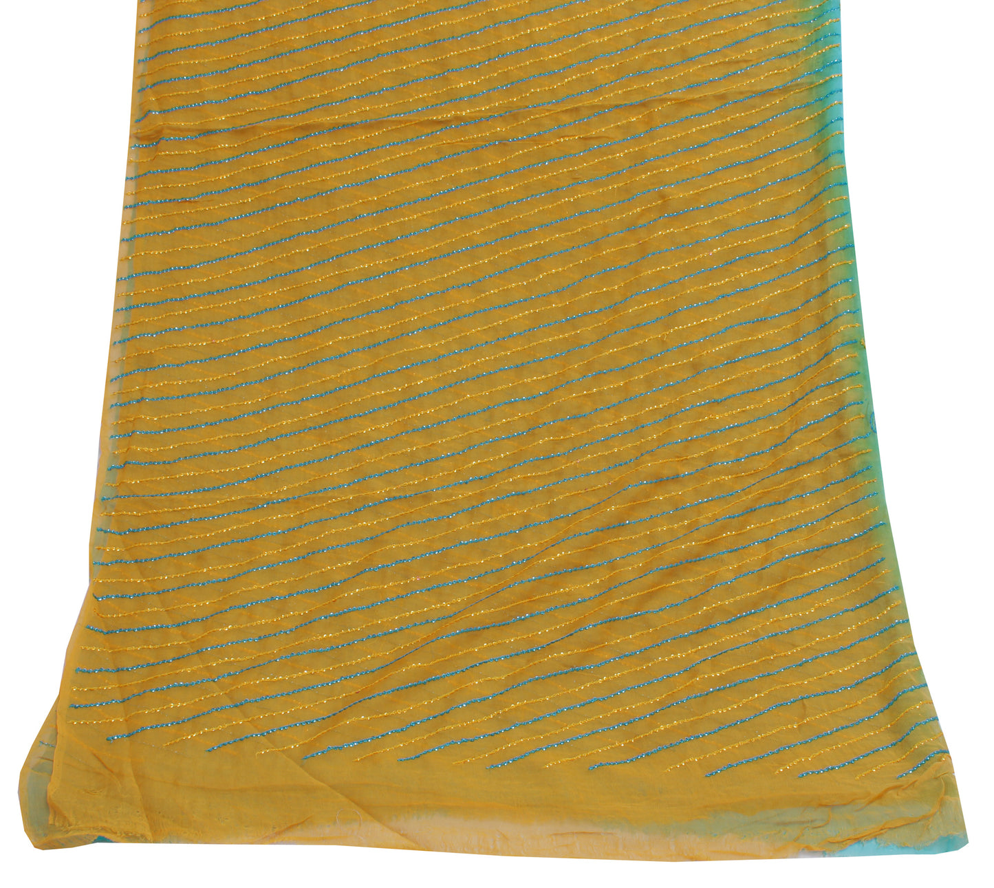 Sushila Vintage Indian Dupatta Pure Georgette Sequins Embroidered Long Stole