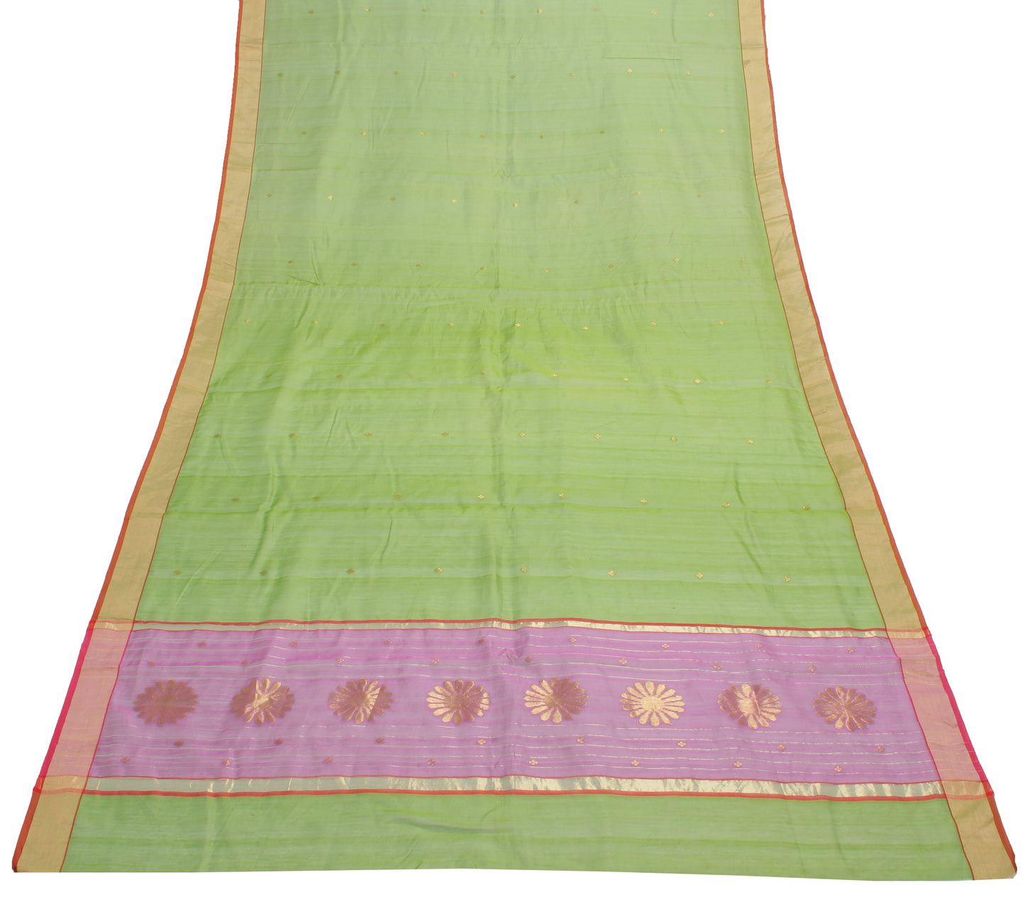 Sushila Vintage Green Indian Dupatta 100% Pure Cotton Long Stole Hijab Scarves