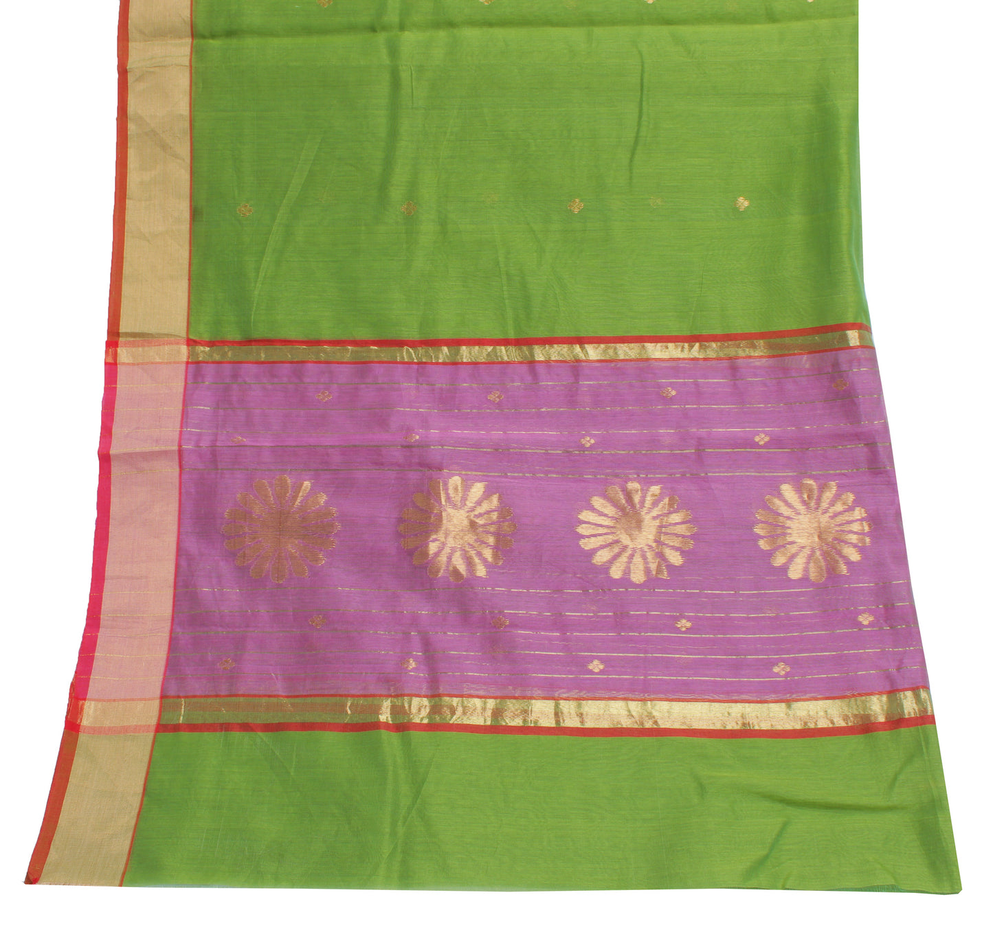 Sushila Vintage Green Indian Dupatta 100% Pure Cotton Long Stole Hijab Scarves