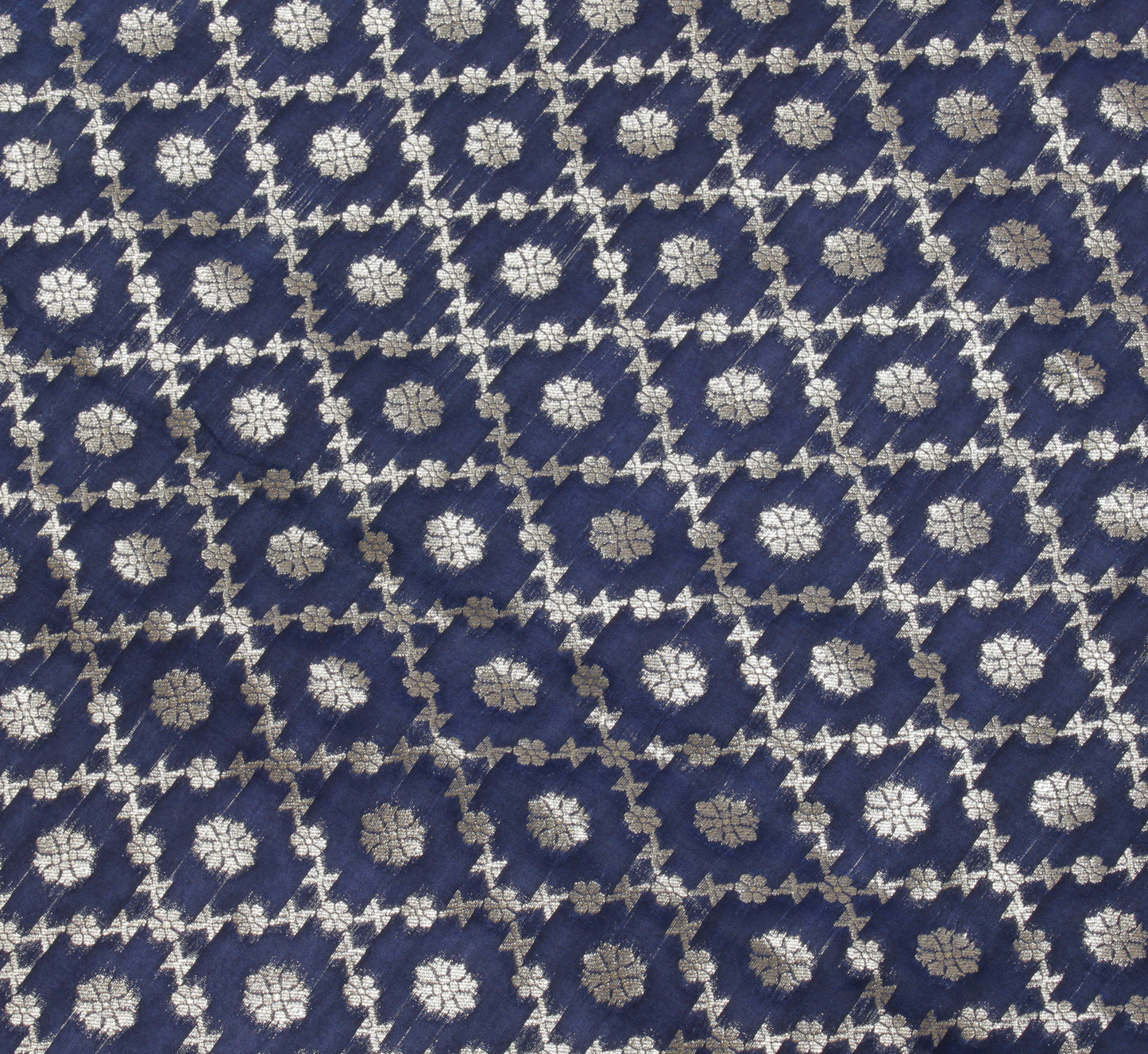 Sushila Vintage Blue Indian Dupatta Blend Silk Zari Woven Long Stole Scarves