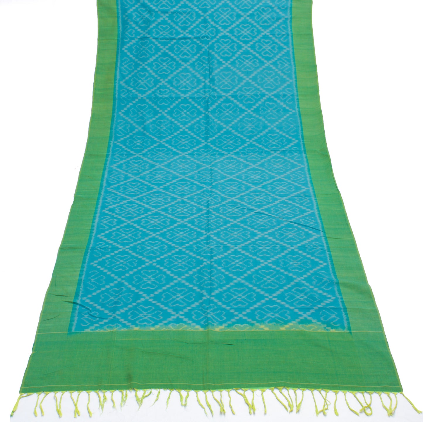 Sushila Vintage Blue Indian Dupatta 100% Pure Cotton Woven Long Stole Hijab