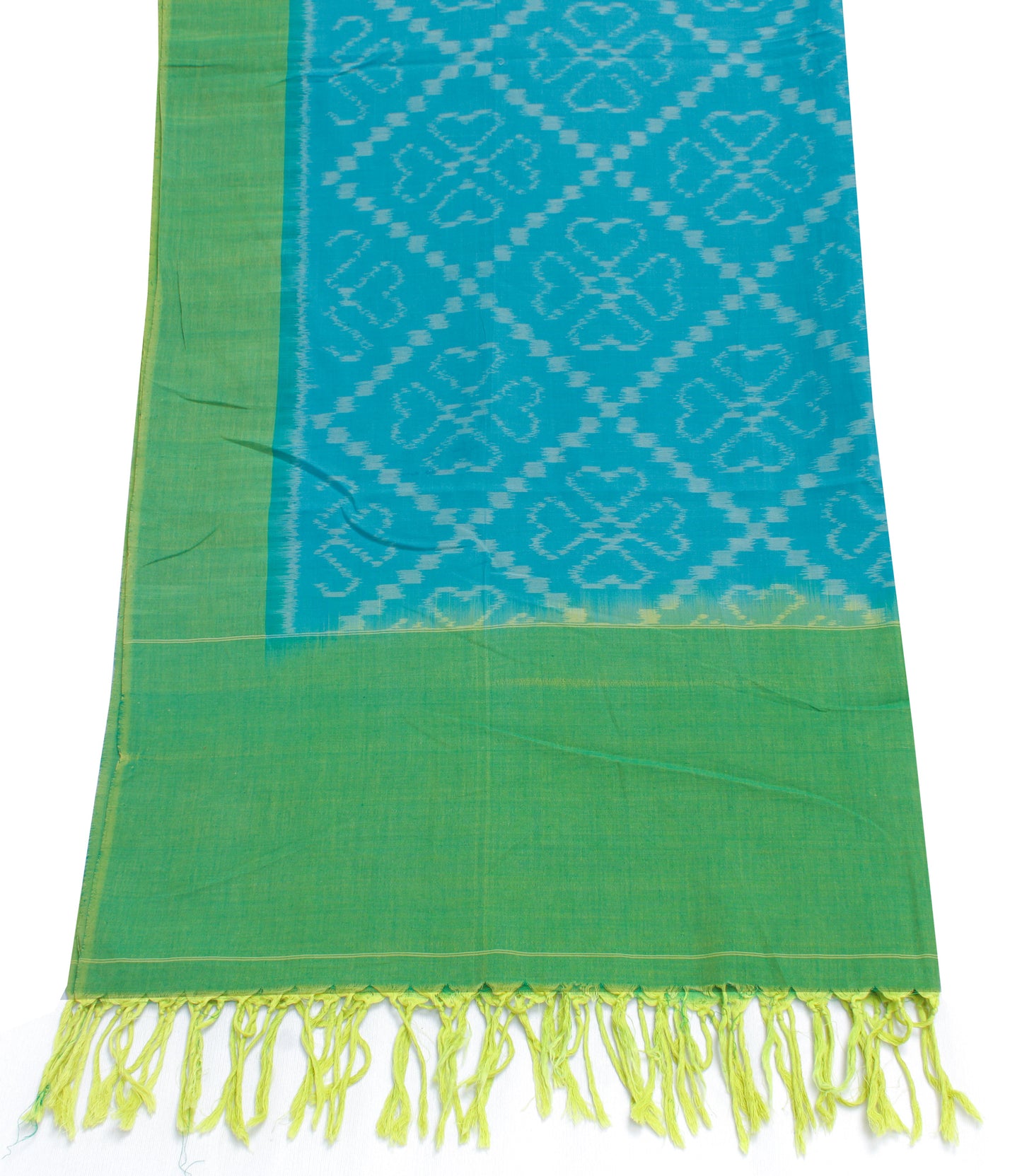 Sushila Vintage Blue Indian Dupatta 100% Pure Cotton Woven Long Stole Hijab