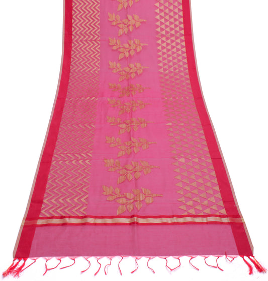 Sushila Vintage Dark Pink Dupatta Blend Silk Woven Long Stole Wrap Scarves