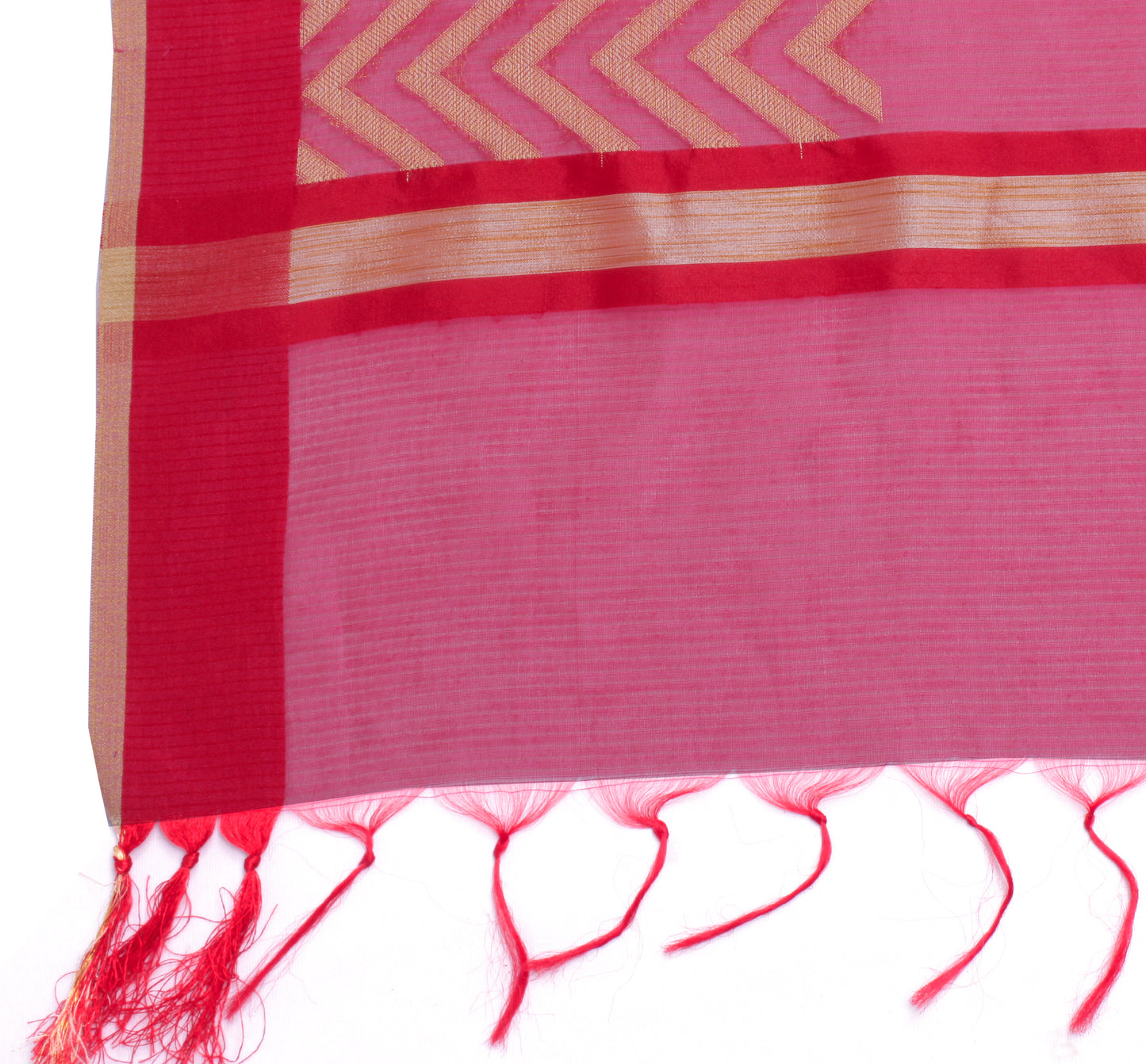 Sushila Vintage Dark Pink Dupatta Blend Silk Woven Long Stole Wrap Scarves