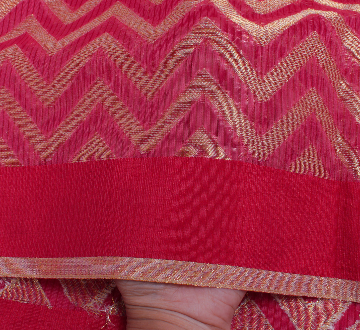 Sushila Vintage Dark Pink Dupatta Blend Silk Woven Long Stole Wrap Scarves