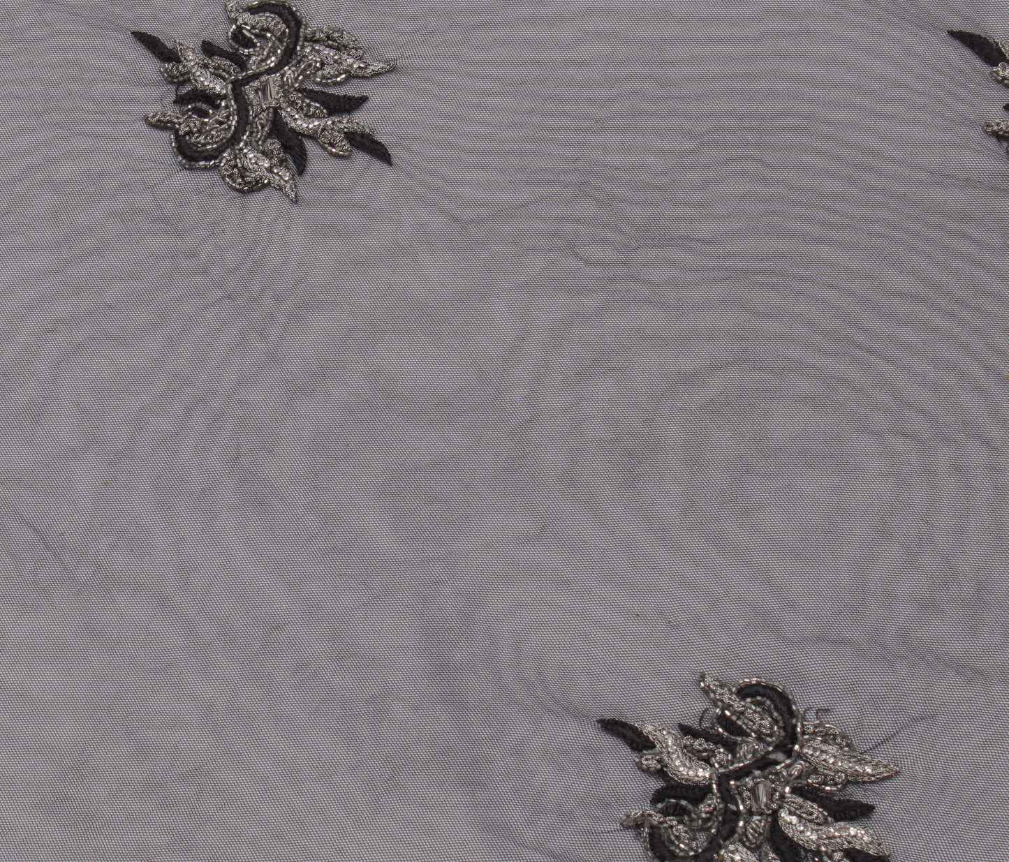 Sushila Vintage Black Indian Dupatta Net Mesh Hand Beaded Long Stole Scarves