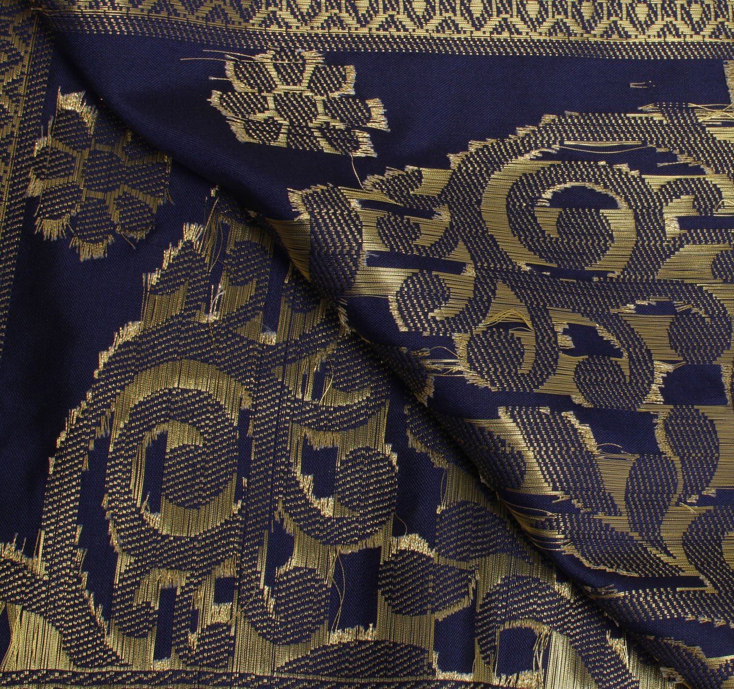 Sushila Vintage Blue Dupatta Blend Silk Zari Woven Long Stole Wrap Scraves