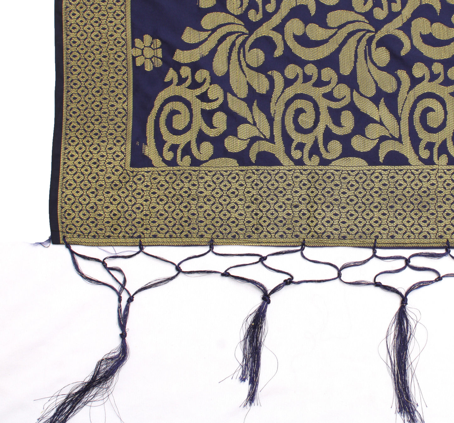 Sushila Vintage Blue Dupatta Blend Silk Zari Woven Long Stole Wrap Scraves