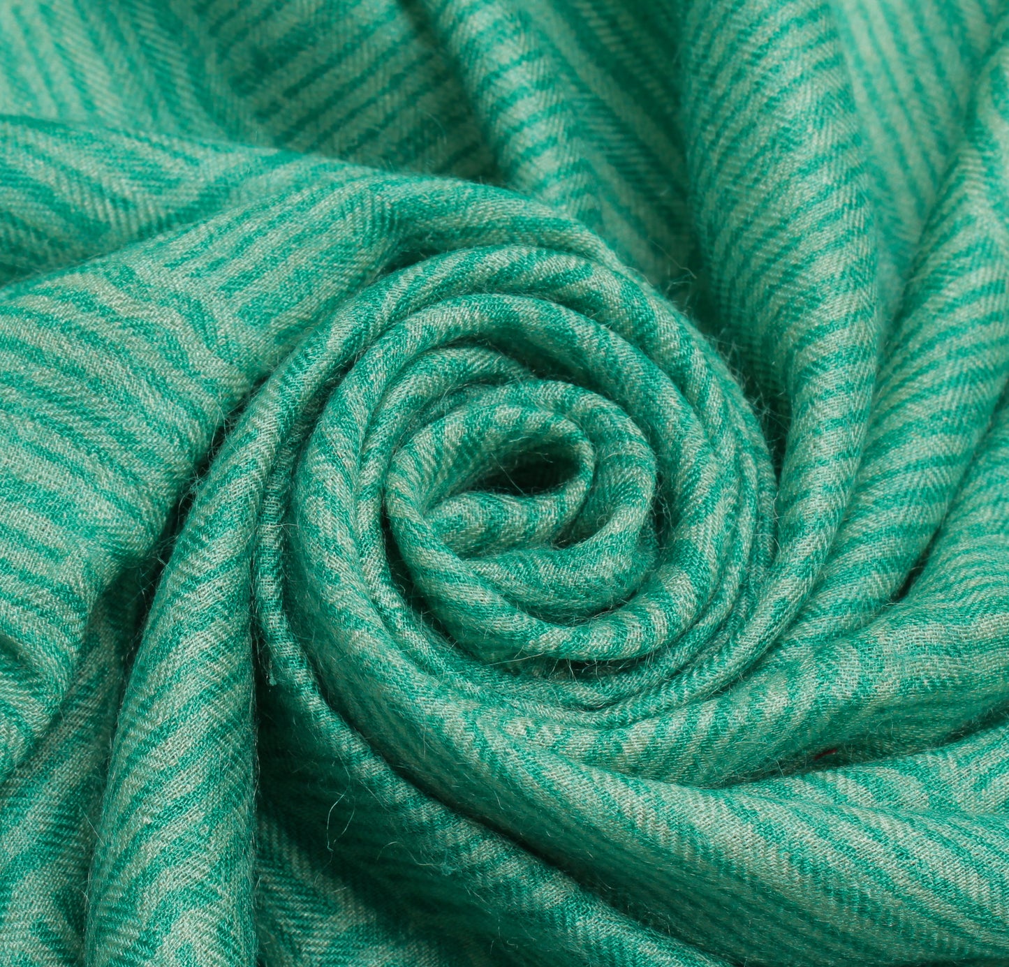 Sushila Vintage Turquoise Green Dupatta Pure Woolen Printed Long Stole Hijab