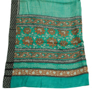 Sushila Vintage Turquoise Green Dupatta Pure Woolen Printed Long Stole Hijab