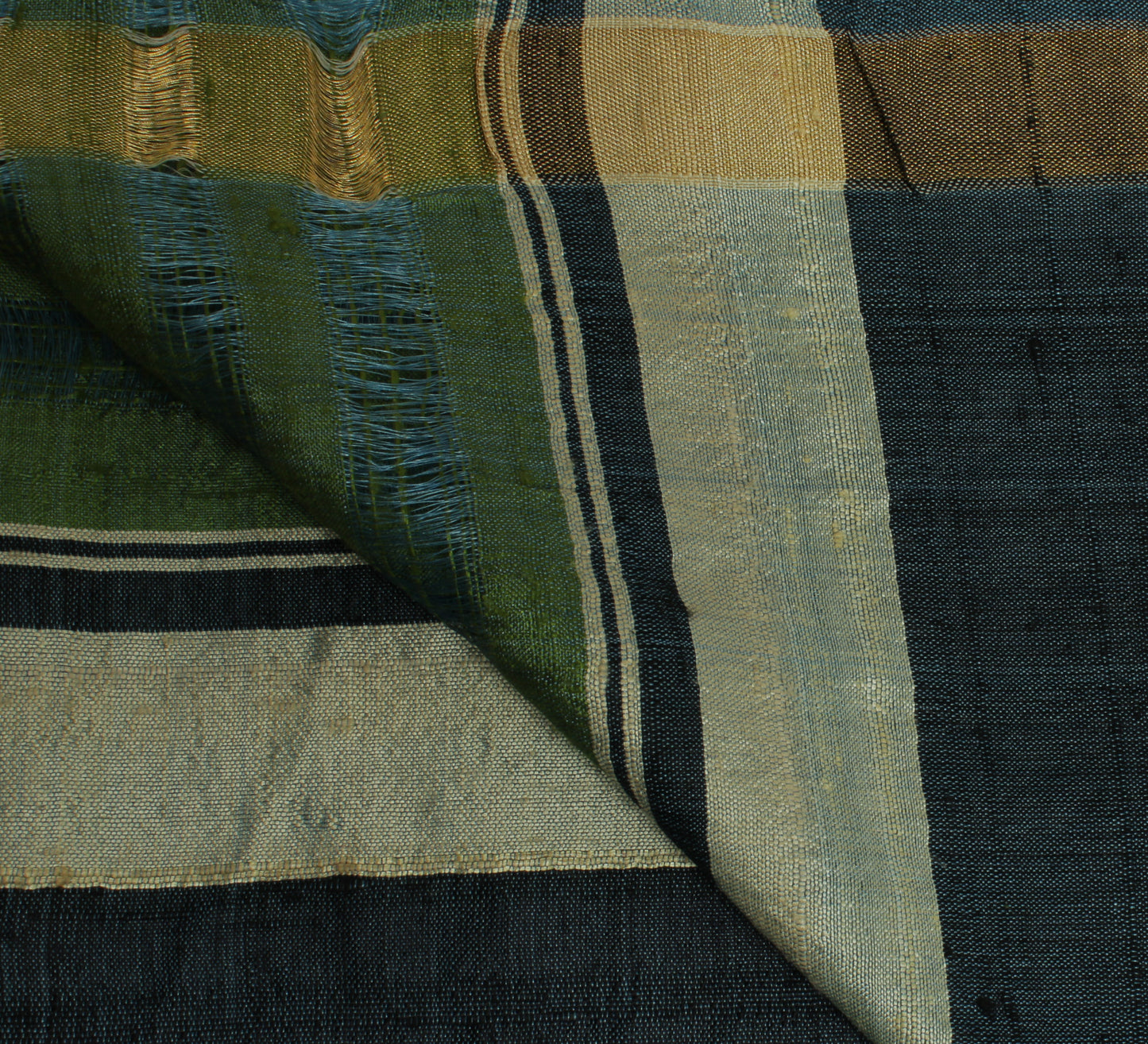 Sushila Vintage Green Indian Dupatta 100% Pure Silk Woven Long Stole Hijab