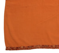 Sushila Vintage Peach Indian Dupatta Pure Crepe Silk Printed Long Stole Scarves