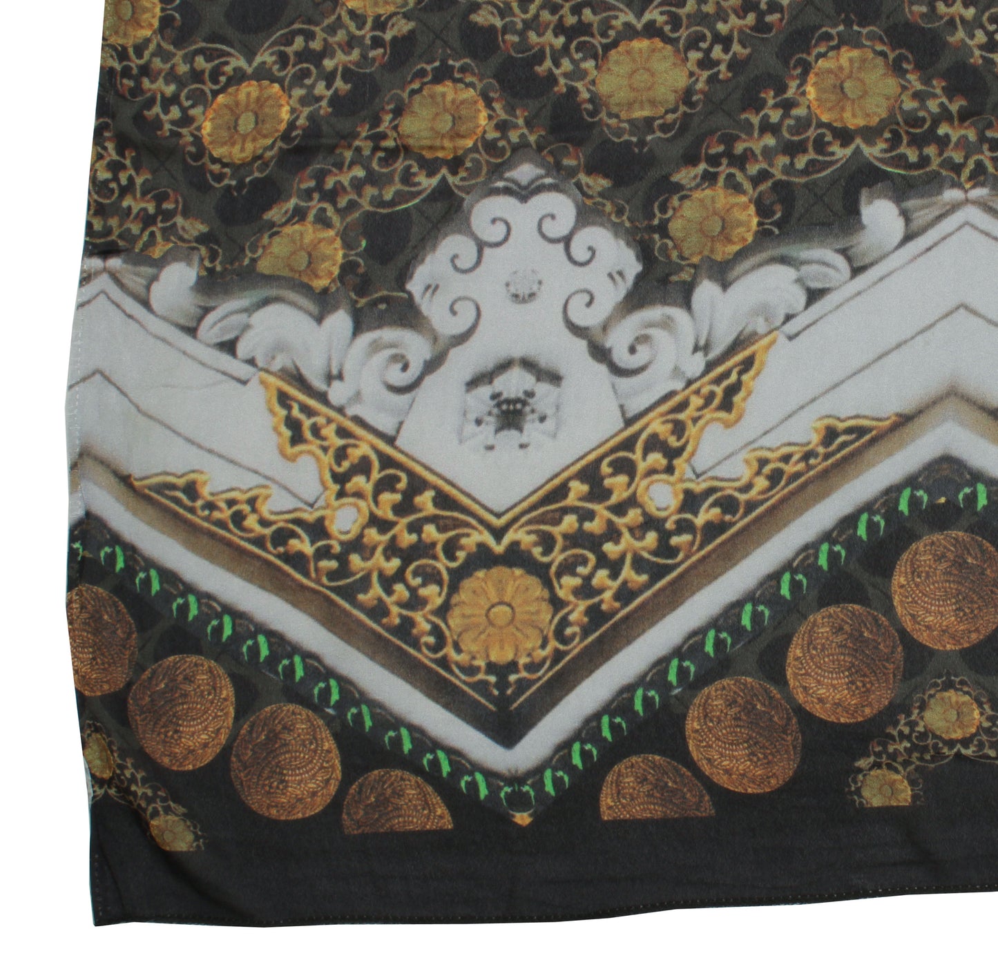 Sushila Vintage Green Indian Dupatta Pure Georgette Silk Printed Long Stole Veil