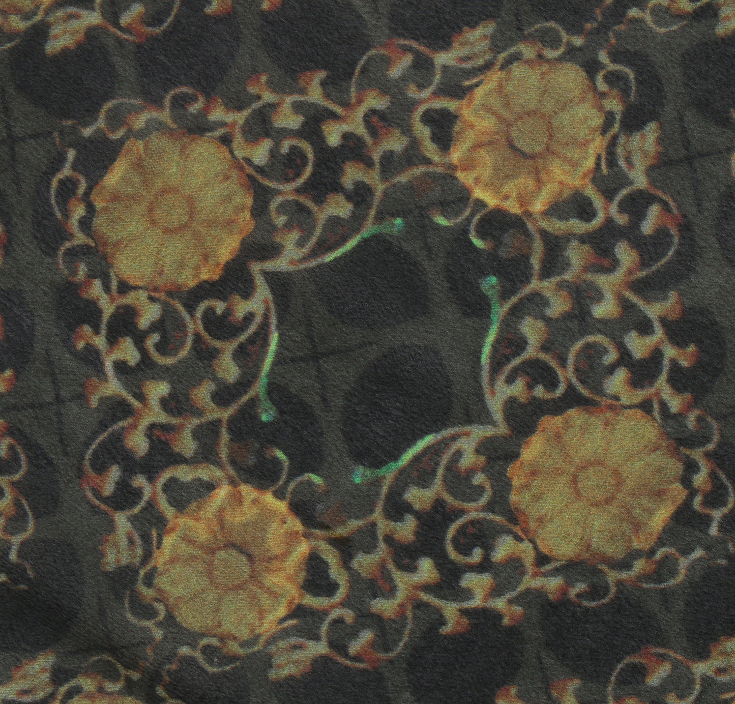 Sushila Vintage Green Indian Dupatta Pure Georgette Silk Printed Long Stole Veil