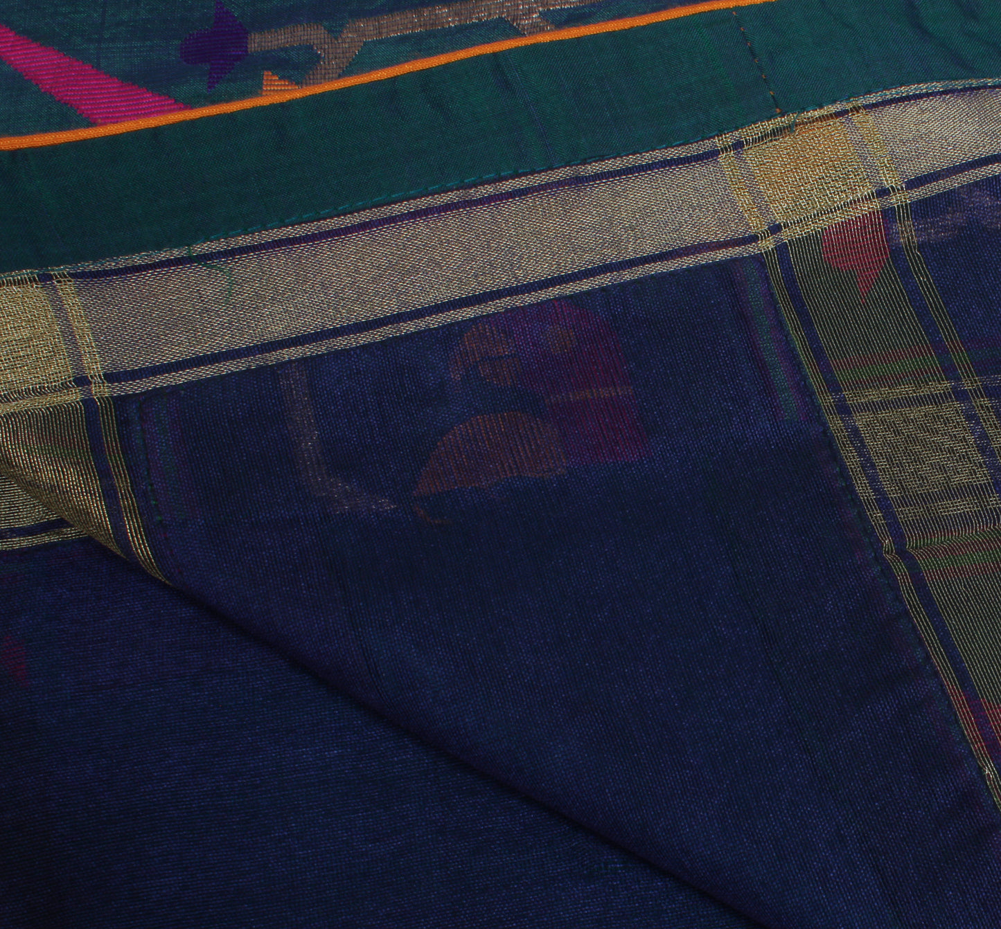 Sushila Vintage Blue Indian Dupatta Blend Silk Long Stole Hijab Scarves