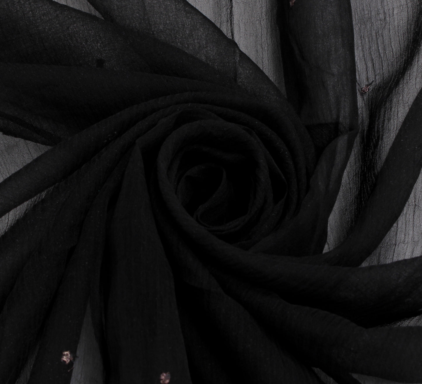 Sushila Vintage Black Dupatta Blend Chiffon Silk Hand Beaded Zardozi Long Stole