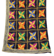 Sushila Vintage Black Dupatta Blend Chiffon Silk Phulkari Embroidered Long Stole