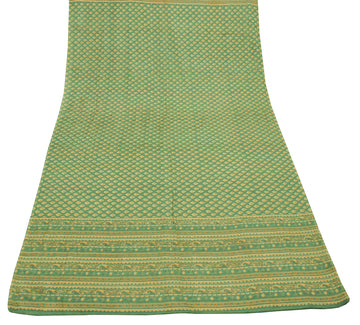 Sushila Vintage Green Indian Dupatta Pure Georgette Silk Printed Long Stole Veil
