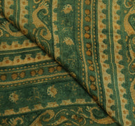 Sushila Vintage Green Indian Dupatta Pure Georgette Silk Printed Long Stole Veil