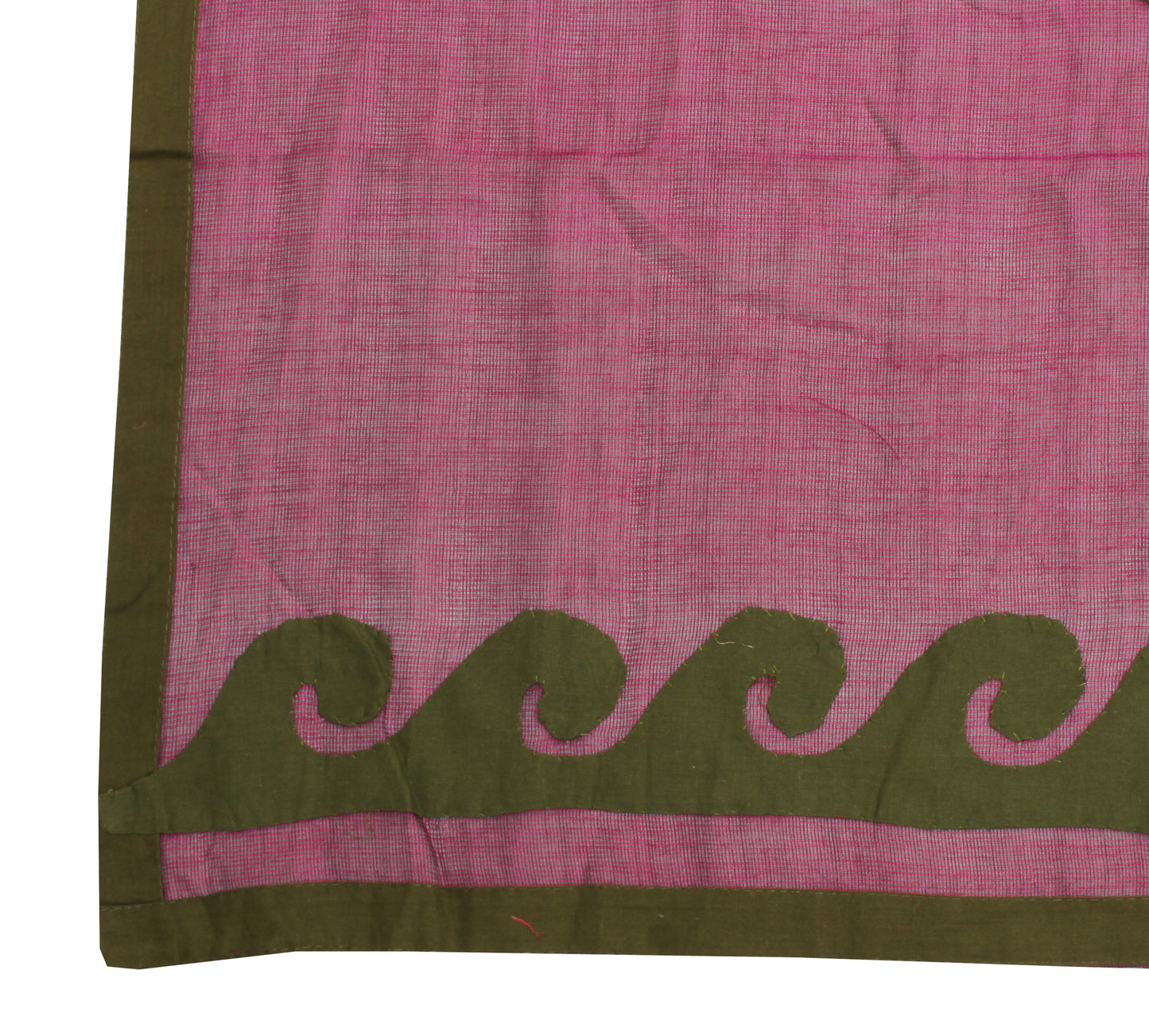 Sushila Vintage Purple Indian Dupatta 100% Pure Cotton Embroidered Long Stole