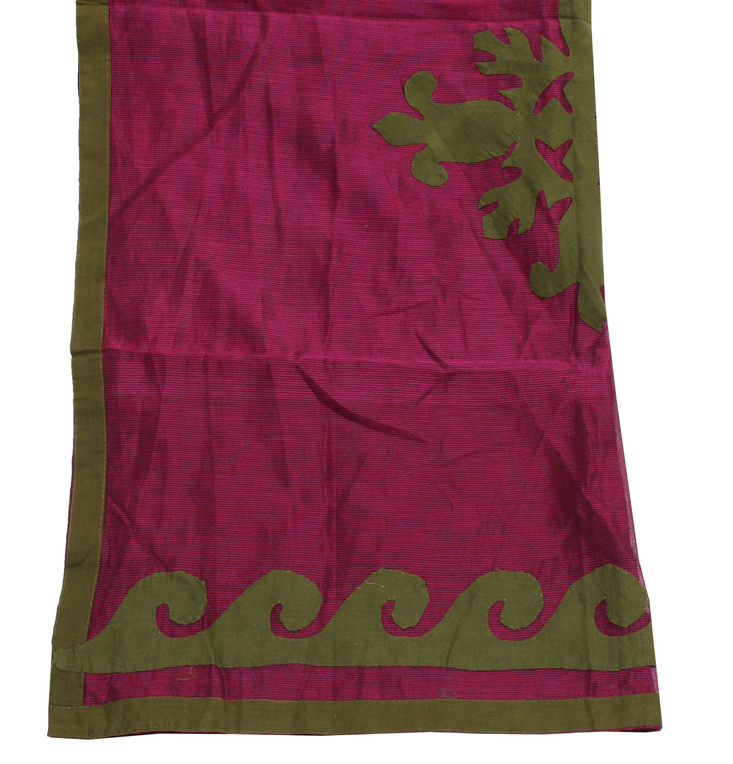 Sushila Vintage Purple Indian Dupatta 100% Pure Cotton Embroidered Long Stole