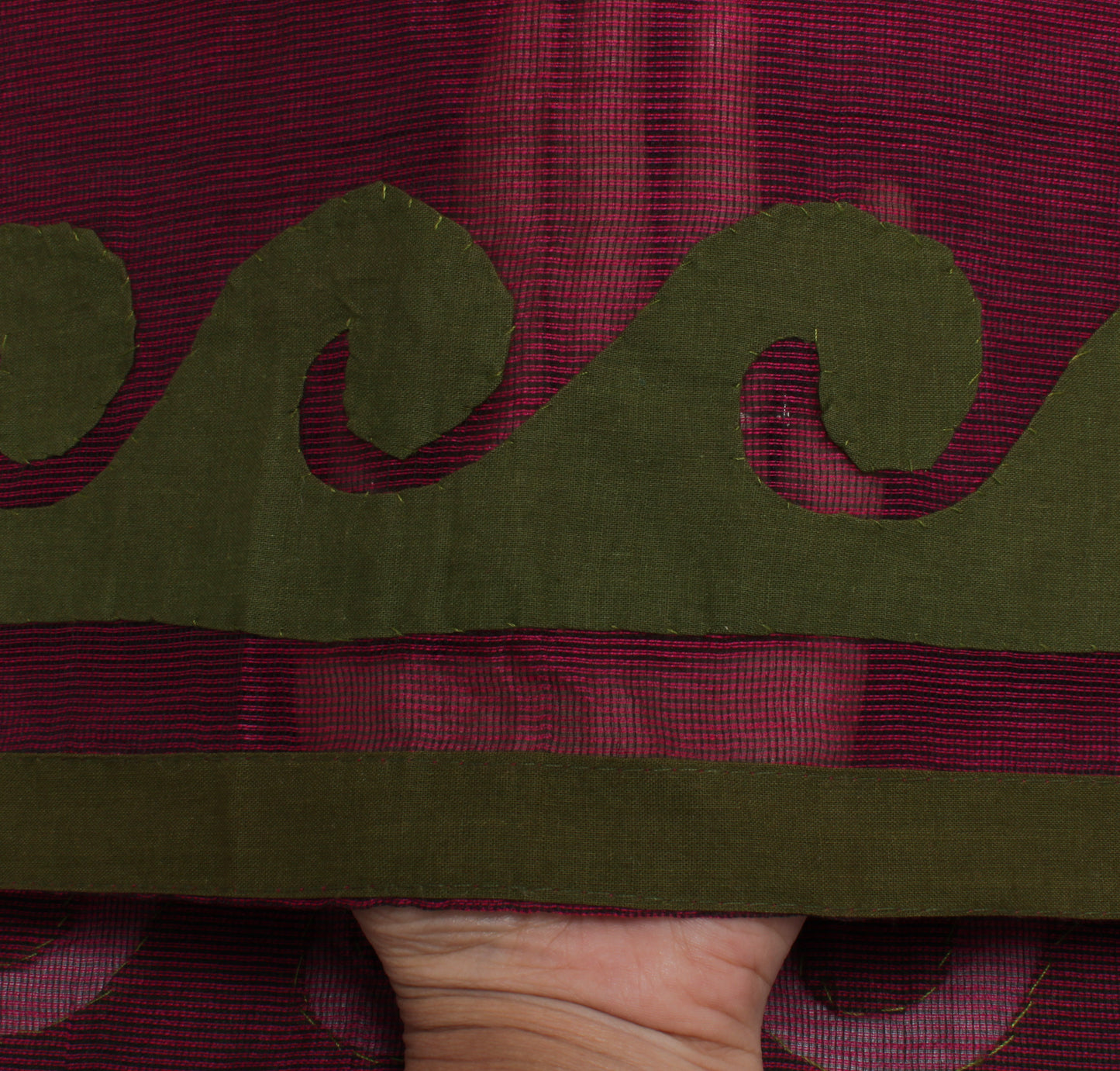 Sushila Vintage Purple Indian Dupatta 100% Pure Cotton Embroidered Long Stole