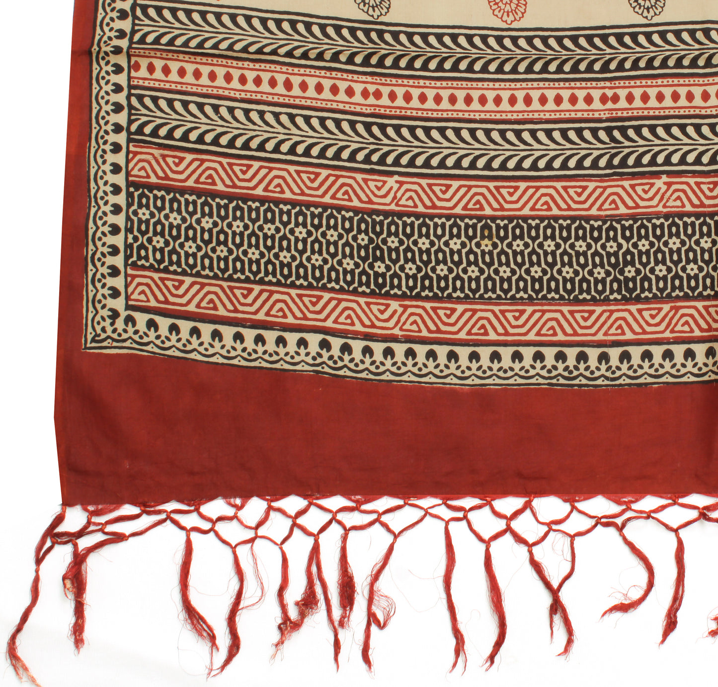 Sushila Vintage Cream Indian Dupatta 100% Pure Silk Printed Long Stole Scarves