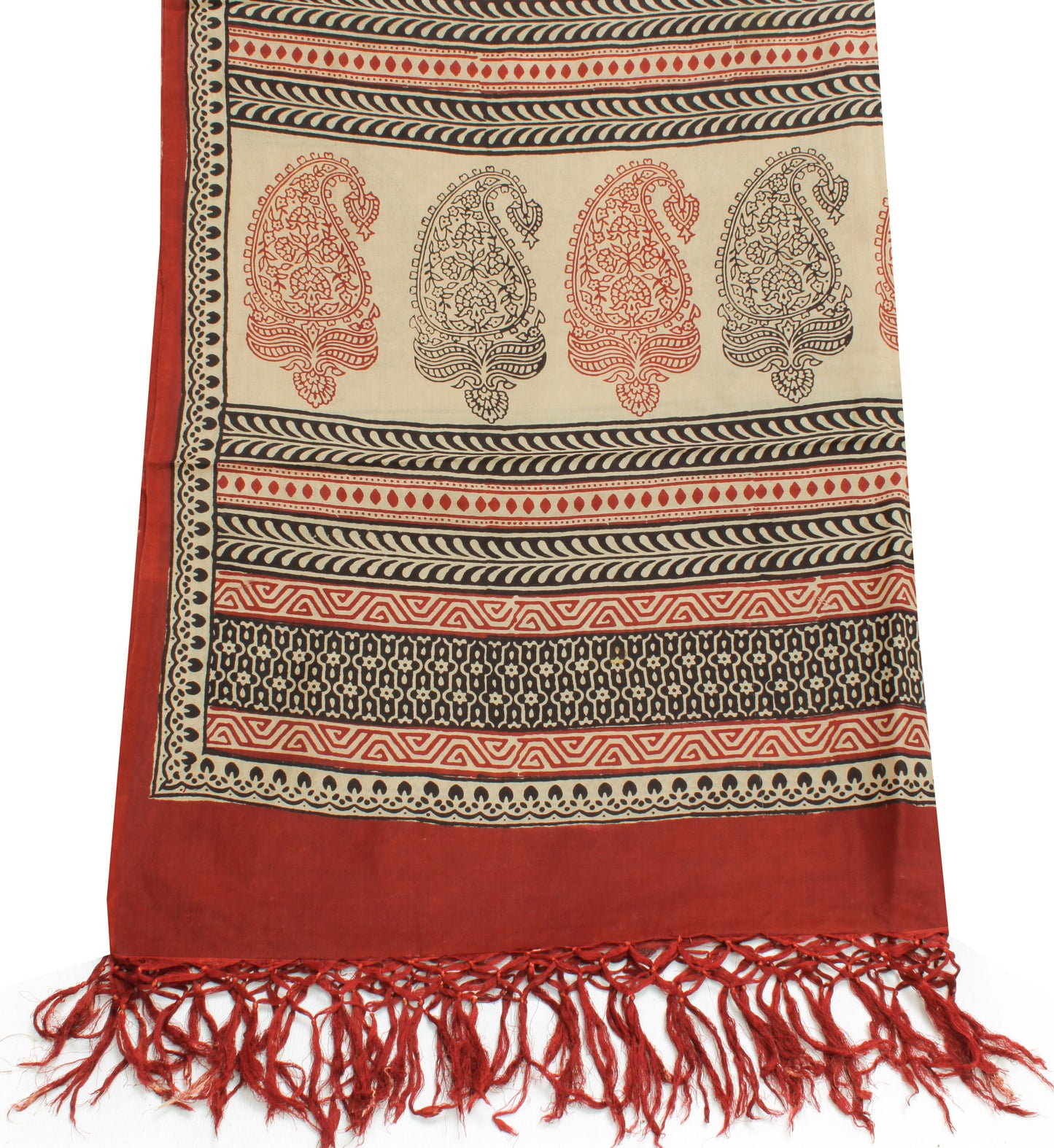 Sushila Vintage Cream Indian Dupatta 100% Pure Silk Printed Long Stole Scarves