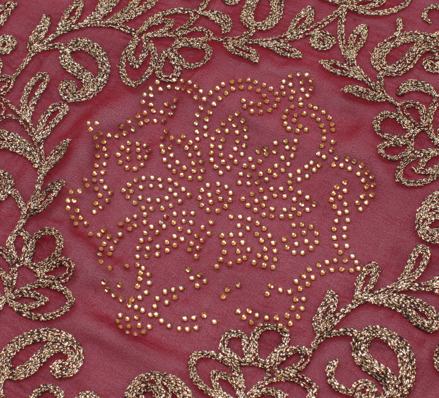 Sushila Vintage Maroon Dupatta Blend Georgette Silk Embroidered Long Stole Hijab