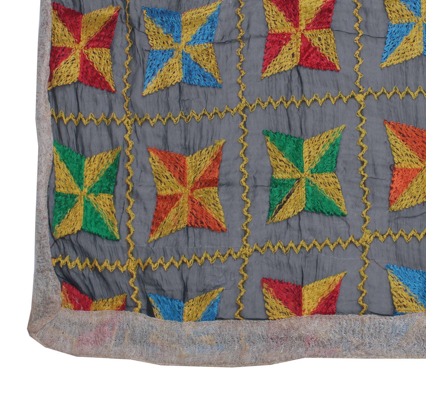 Sushila Vintage Black Dupatta Blend Chiffon Silk Phulkari Embroidered Long Stole