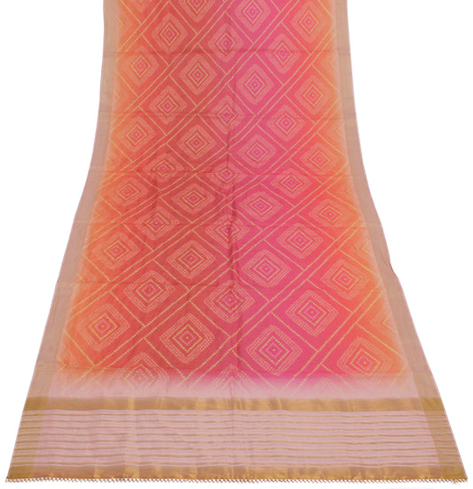 Sushila Vintage Multi-Color Dupatta Blend Tissue Bandhani Printed Long Stole