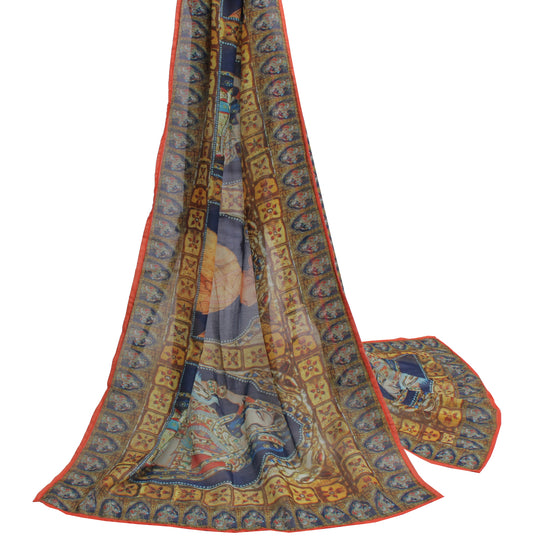 Sushila Vintage Indian Dupatta Blend Cotton Digital Printed Long Stole Hijab